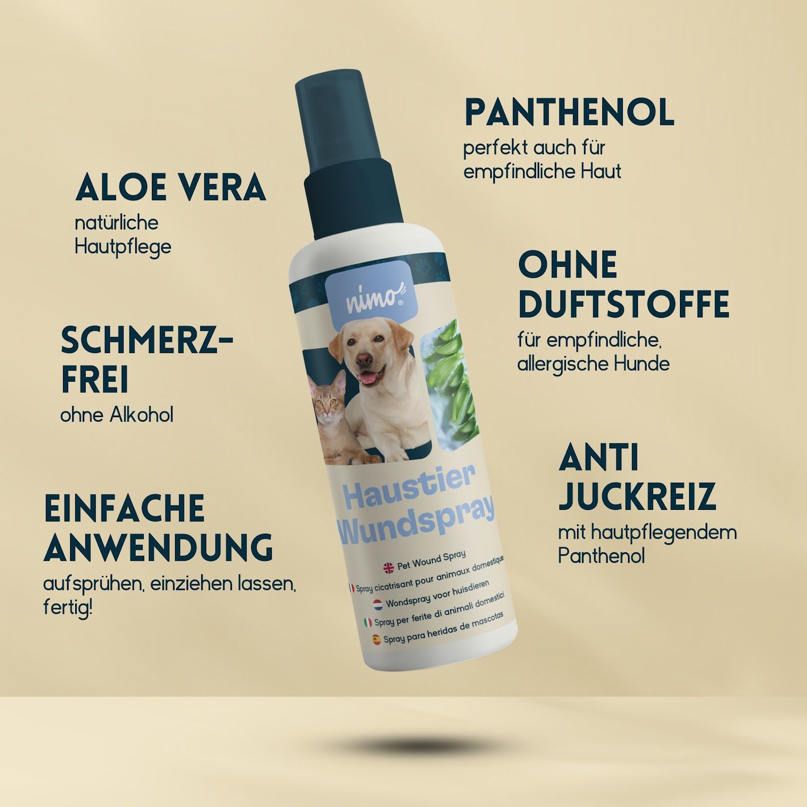 nimo® spray cicatrisant pour animaux domestique