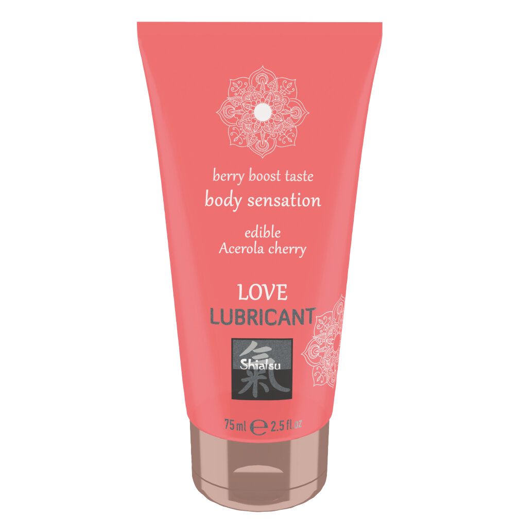 Shiatsu Love glijmiddel, 75ml, kersensmaak, eetbaar.