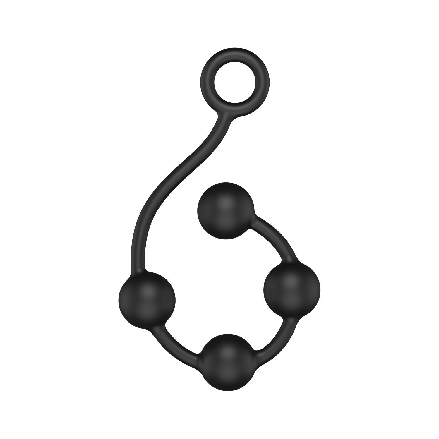 Perles anales noires, 4 billes et anneau.