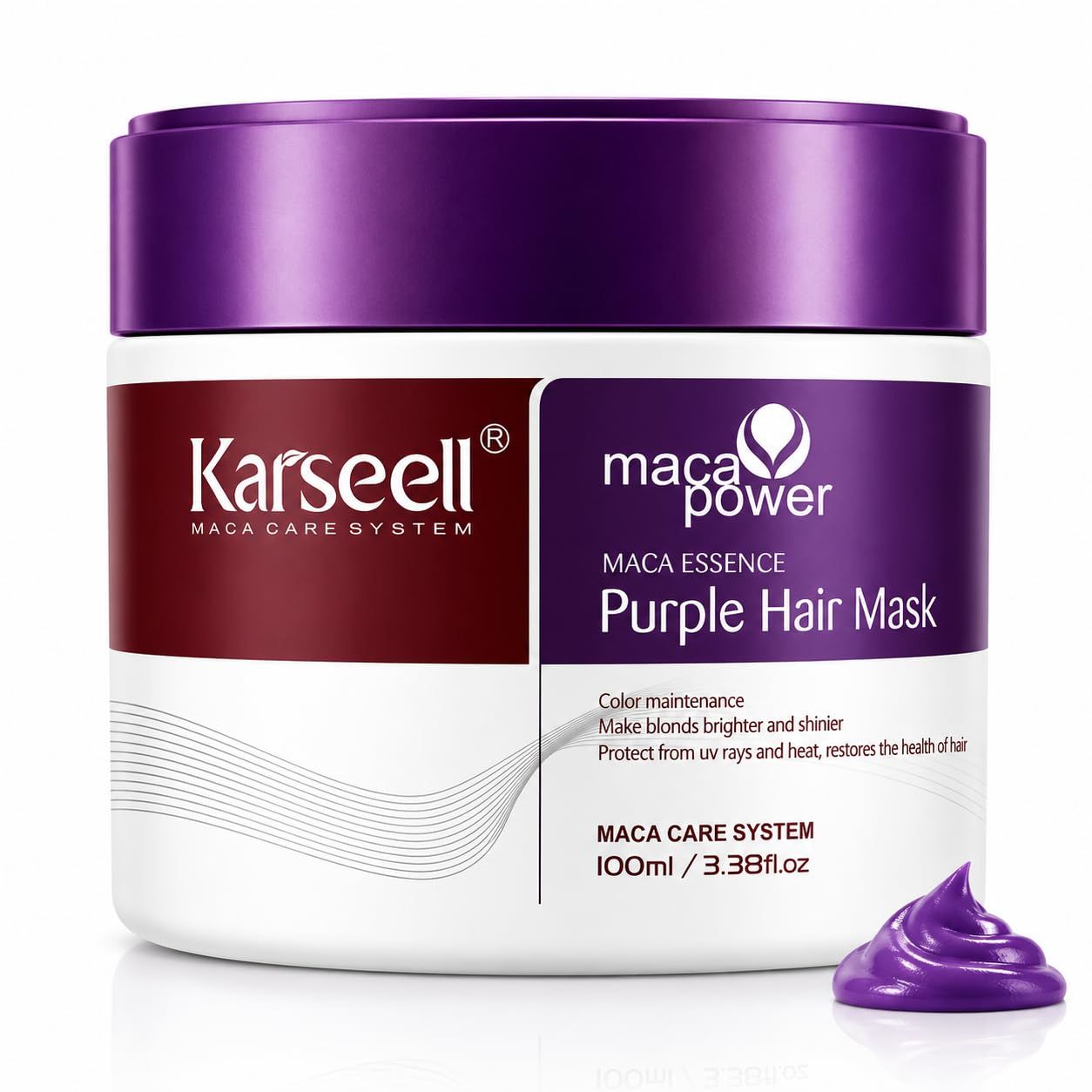 KARSEELL Masque Violet Anti-jaunissement pour Cheveux Blonds et Gris