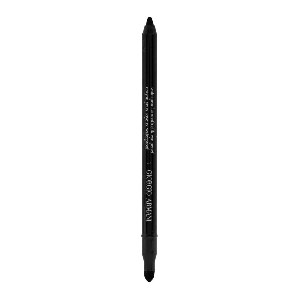 Crayon pour les yeux noir. Inscription: waterproof smooth silk eye pencil. Marque: GIORGIO ARMANI.