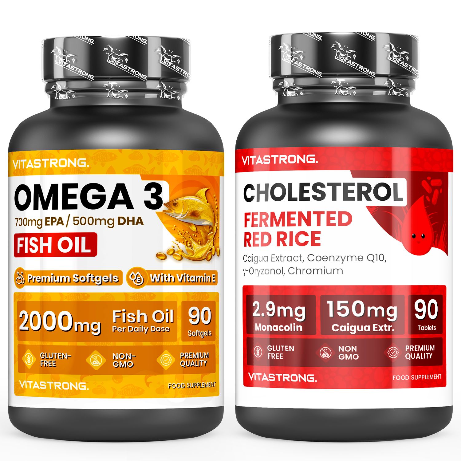 Vitastrong Oméga-3 & Complexe Cholestérol – soutien du cœur et du métabolisme