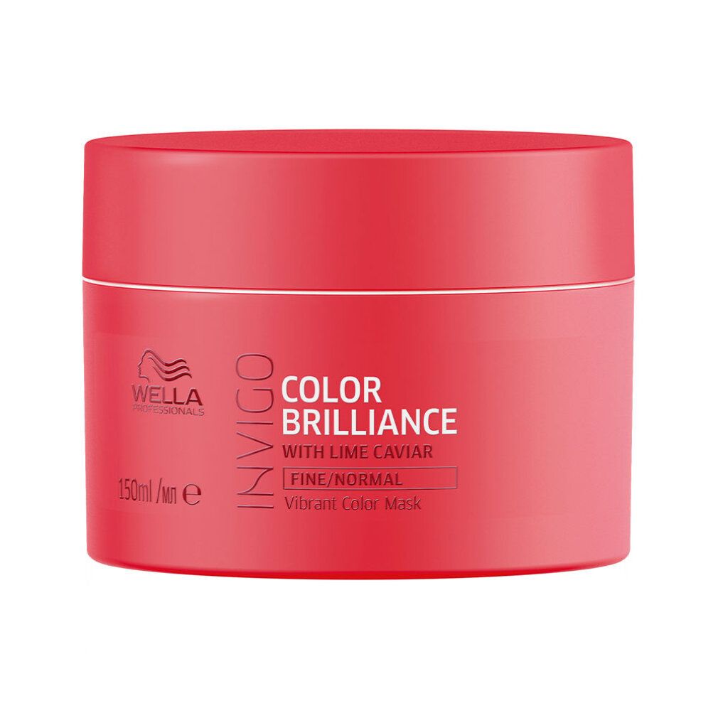 Pot rouge avec texte blanc: INVIGO COLOR BRILLIANCE. Avec caviar de citron vert. Pour cheveux fins/normaux.
