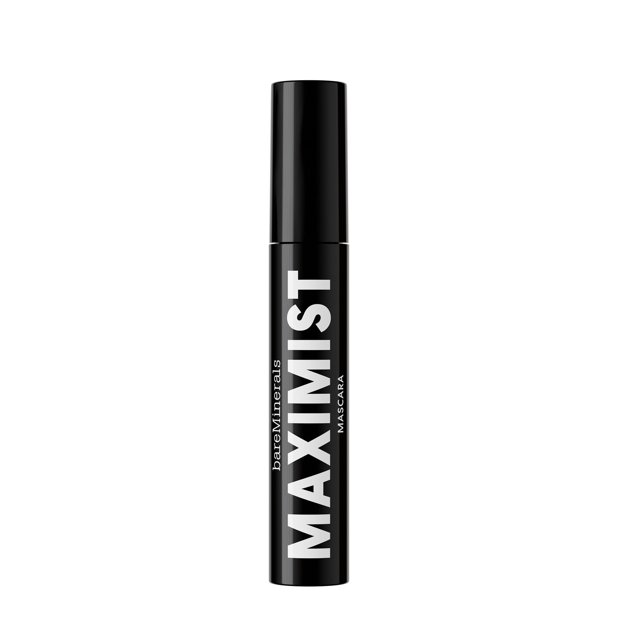 Tube de mascara noir avec lettrage blanc MAXIMIST. Marque BareMinerals. Bouchon noir.
