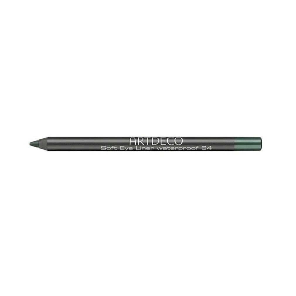 Crayon Artdeco Soft Eye Liner Waterproof 64 vert. Corps noir, nom du produit imprimé.
