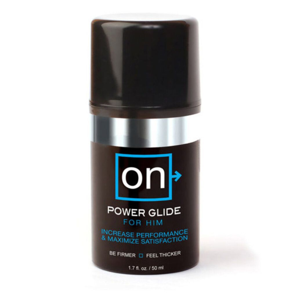 Sensuva On Power Glide Gel de plaisir pour homme, flacon de 50 ml, vue latérale.