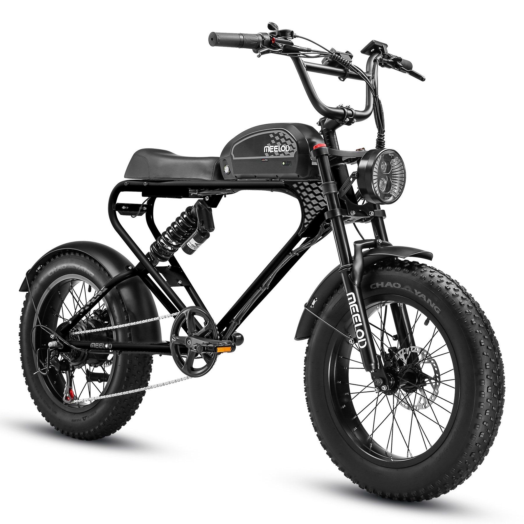 MEELOD DK300 PLUS 20" elektrische fiets in retro bromfietsstijl met 48V 20Ah accu