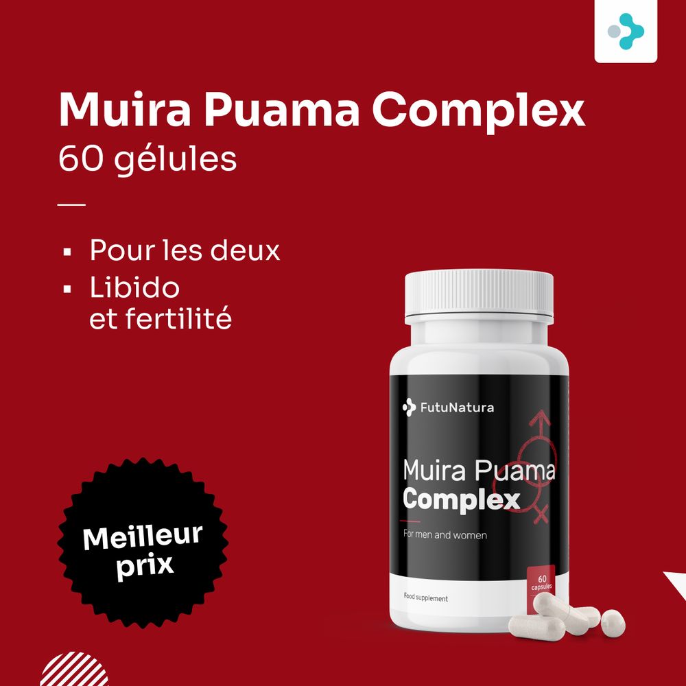 Bouteille FutuNatura Muira Puama Complex et couple. 60 gélules.