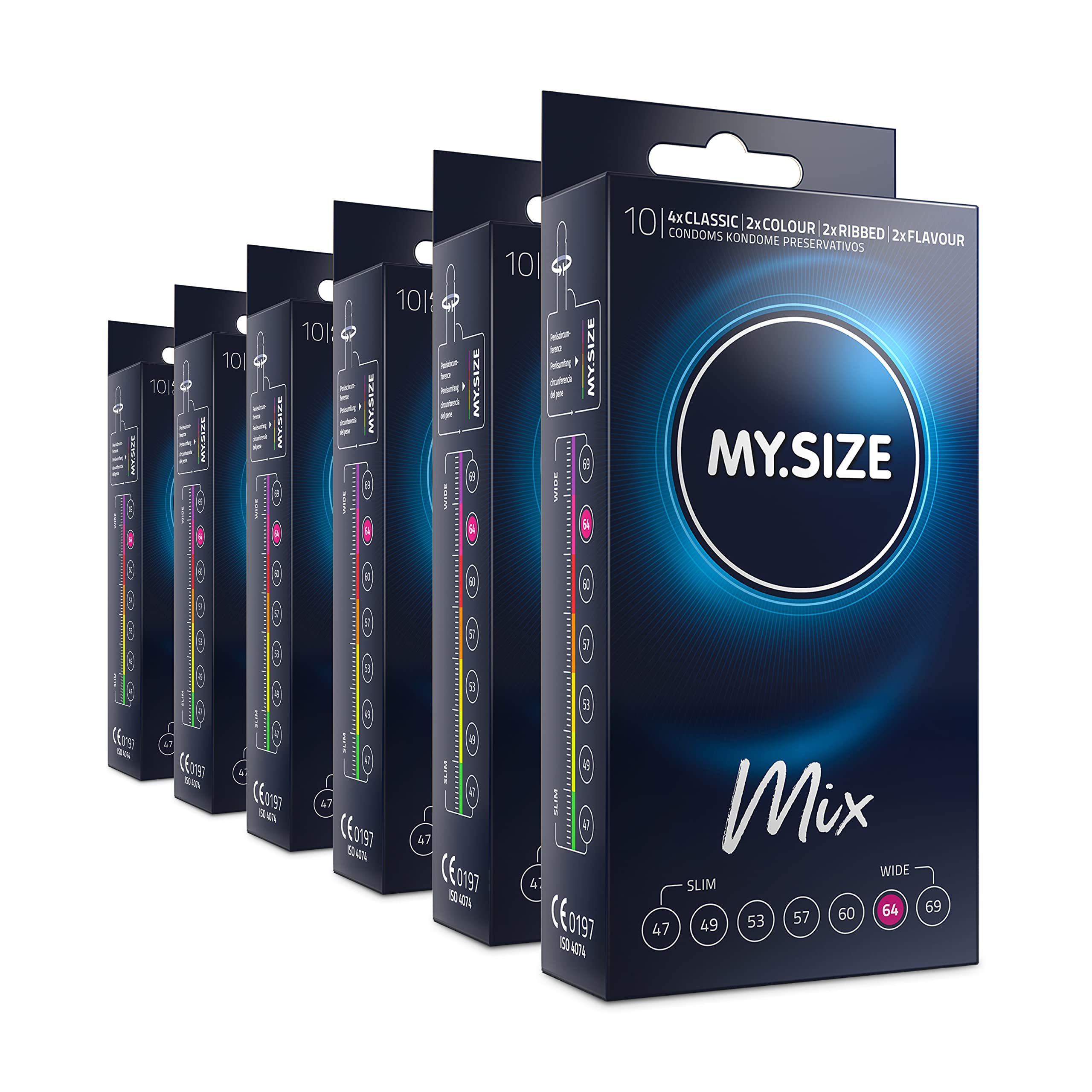 MY.SIZE Mix Préservatif Set Taille 6 64mm