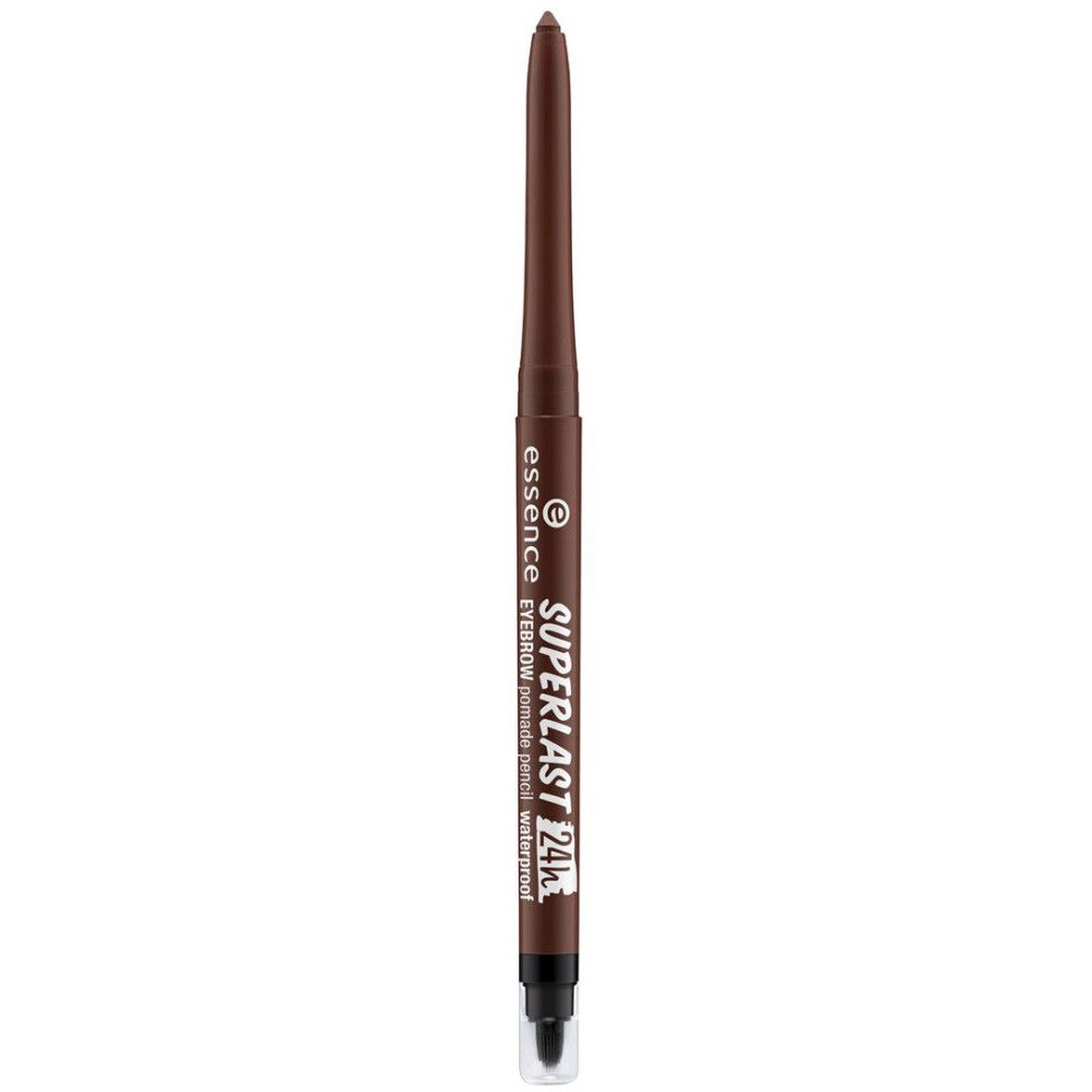 Crayon à sourcils brun. Inscription: Essence, SUPERLAST 24h Waterproof.