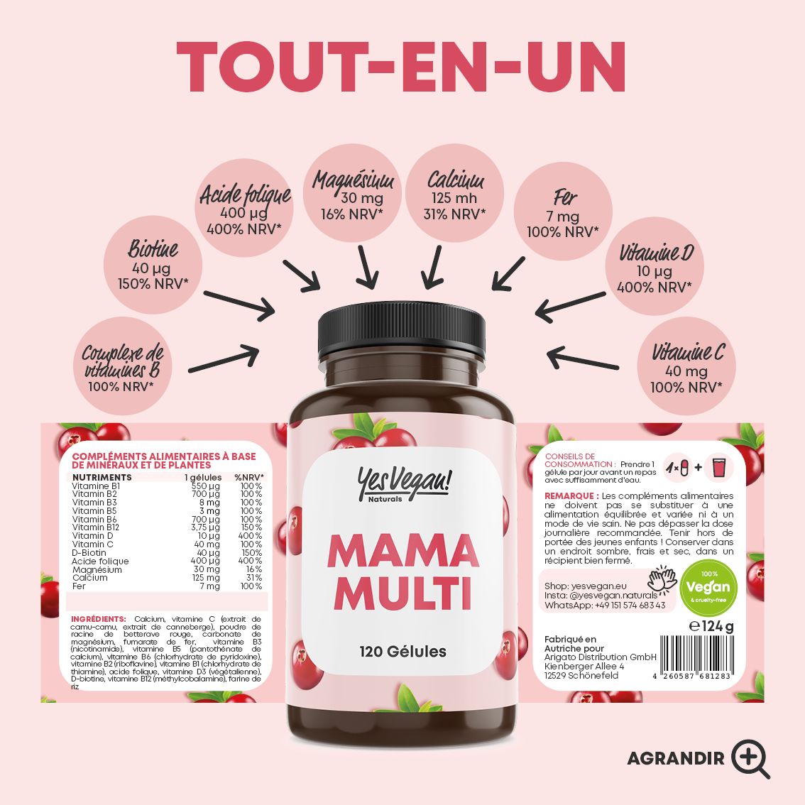 Gélules multivitaminées Mama Multi : aperçu des ingrédients et des avantages.