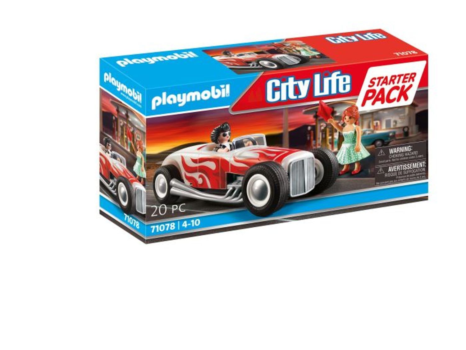 playmobil 71078 City Life Starter Pack Hot Rod, jeu de construction