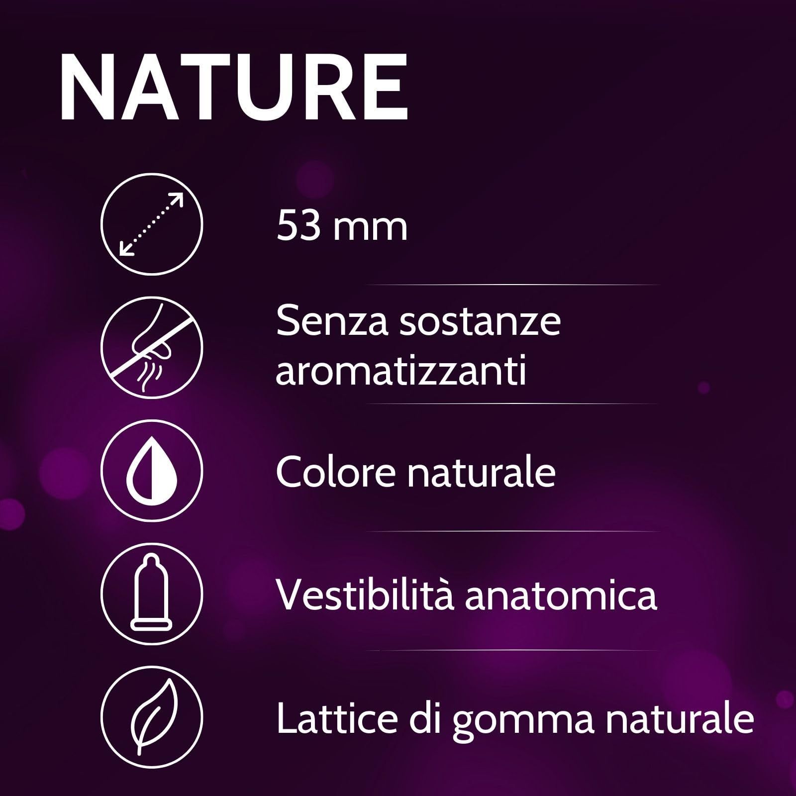 Vibratissimo Nature : 53mm, sans arômes, couleur naturelle, anatomique, latex naturel.