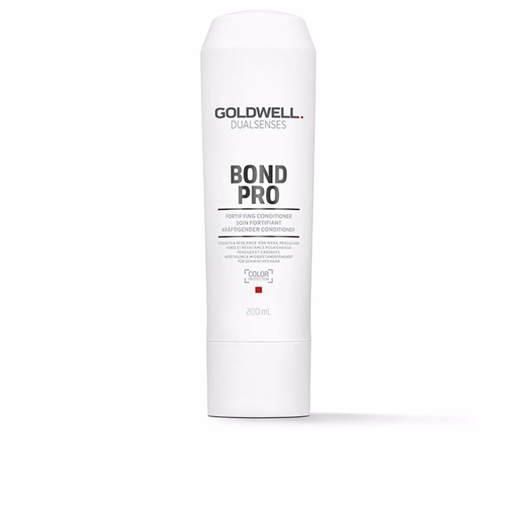 Tube blanc avec BOND PRO, Goldwell Dualsenses. Contient 200 ml. Conditionneur fortifiant pour cheveux colorés.