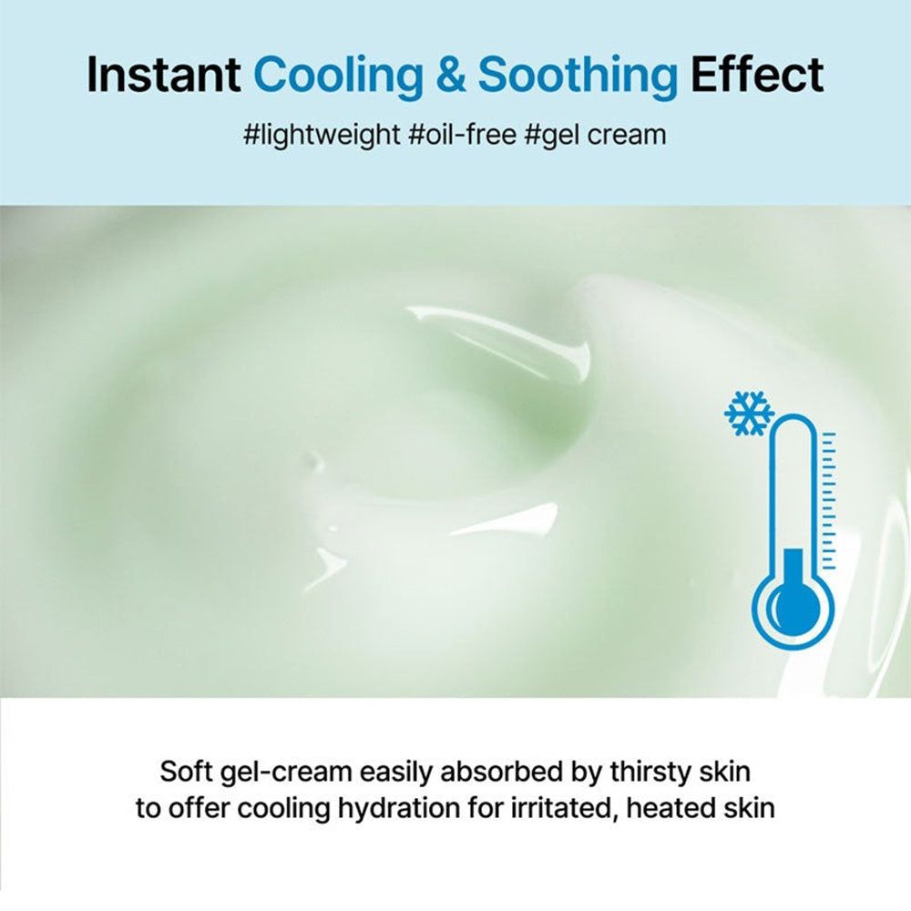Celimax Cica Creme gel-crème textuur met koude-symbool.