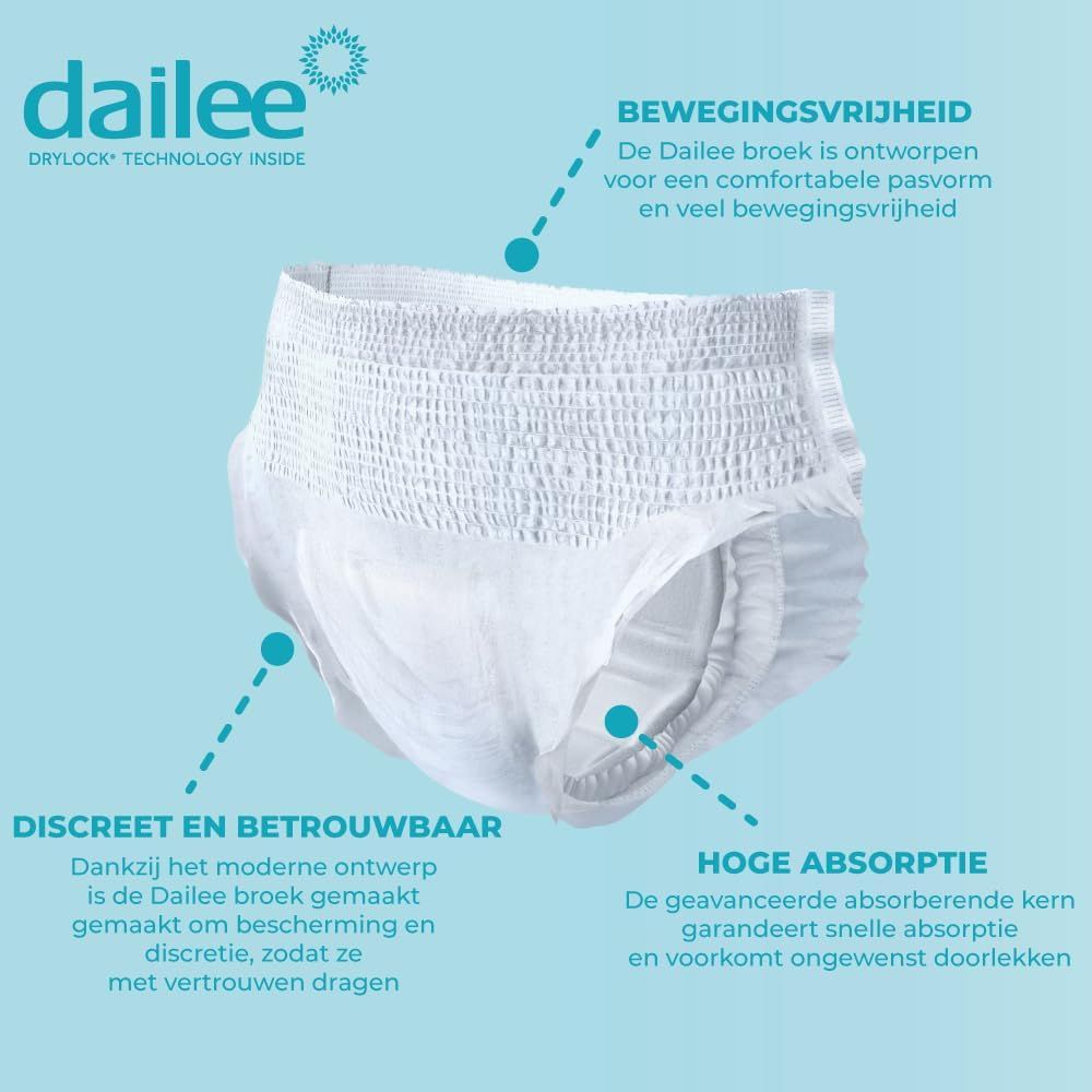 Dailee Pants: Hoge absorptie, discreet en betrouwbaar, voor bewegingsvrijheid.