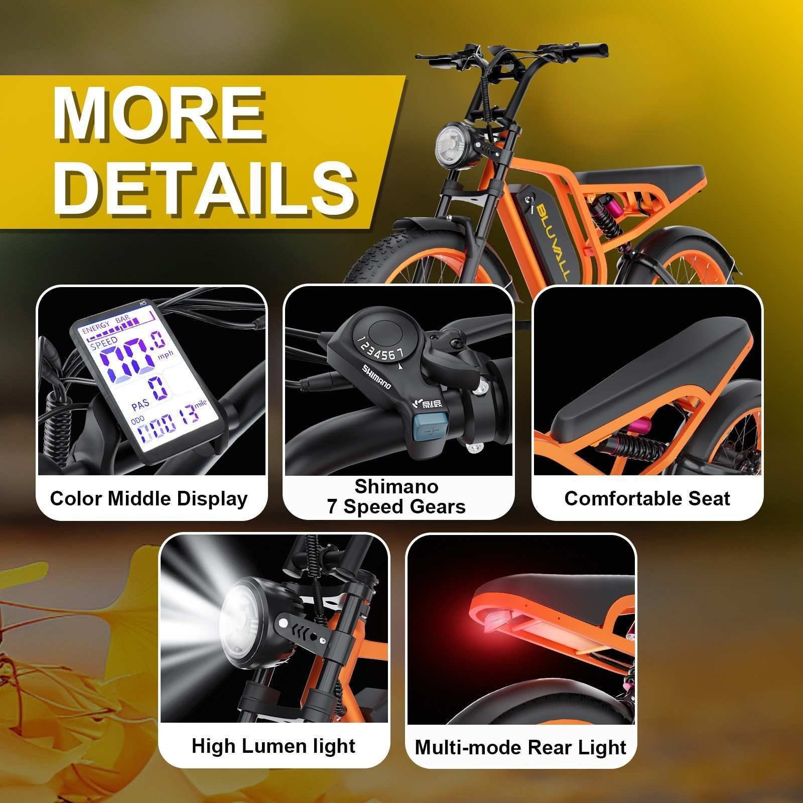PULUMA SU8 250W elektrische mountainbike, 52V 20Ah verwijderbare accu