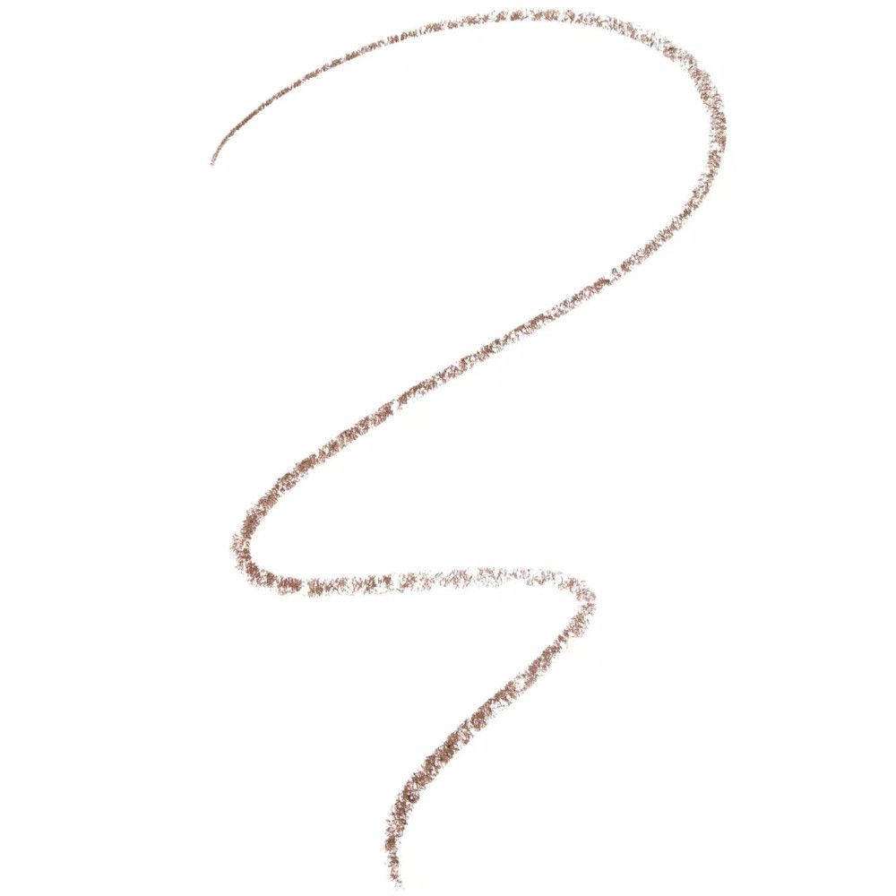 Trait marron d'un crayon à sourcils. Sur fond blanc.