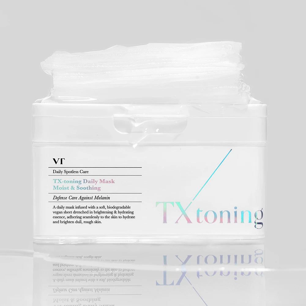 VT COSMETICS TX-Toning Dagmasker: Open verpakking met zichtbare maskerbladen.