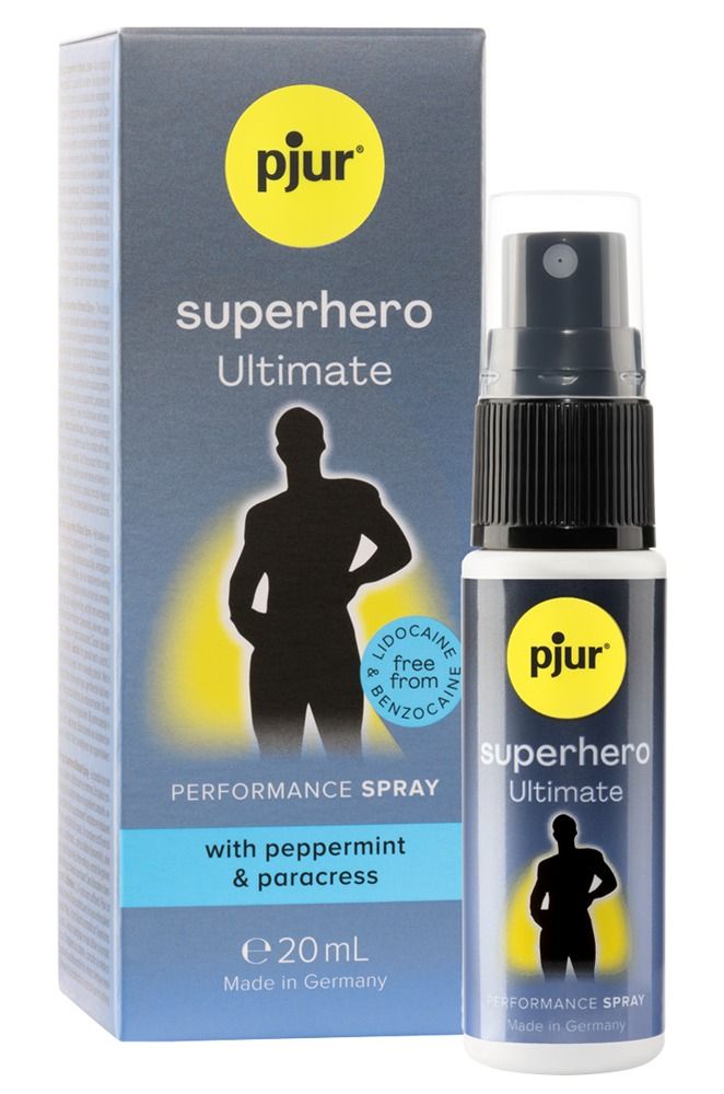 pjur SUPERHERO Ultimate Performance Spray 20ml fles en doos