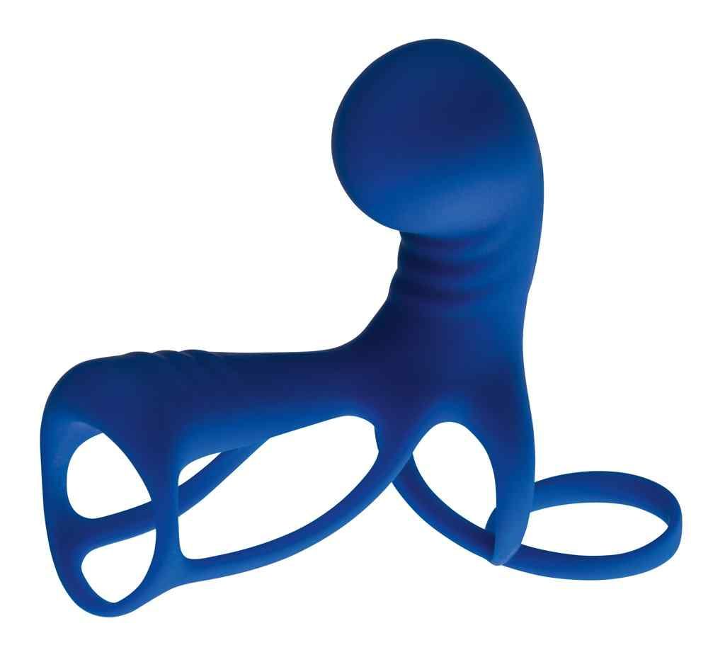 Produit de bien-être bleu, design incurvé. Ouverture en forme d'anneau. Surface lisse.