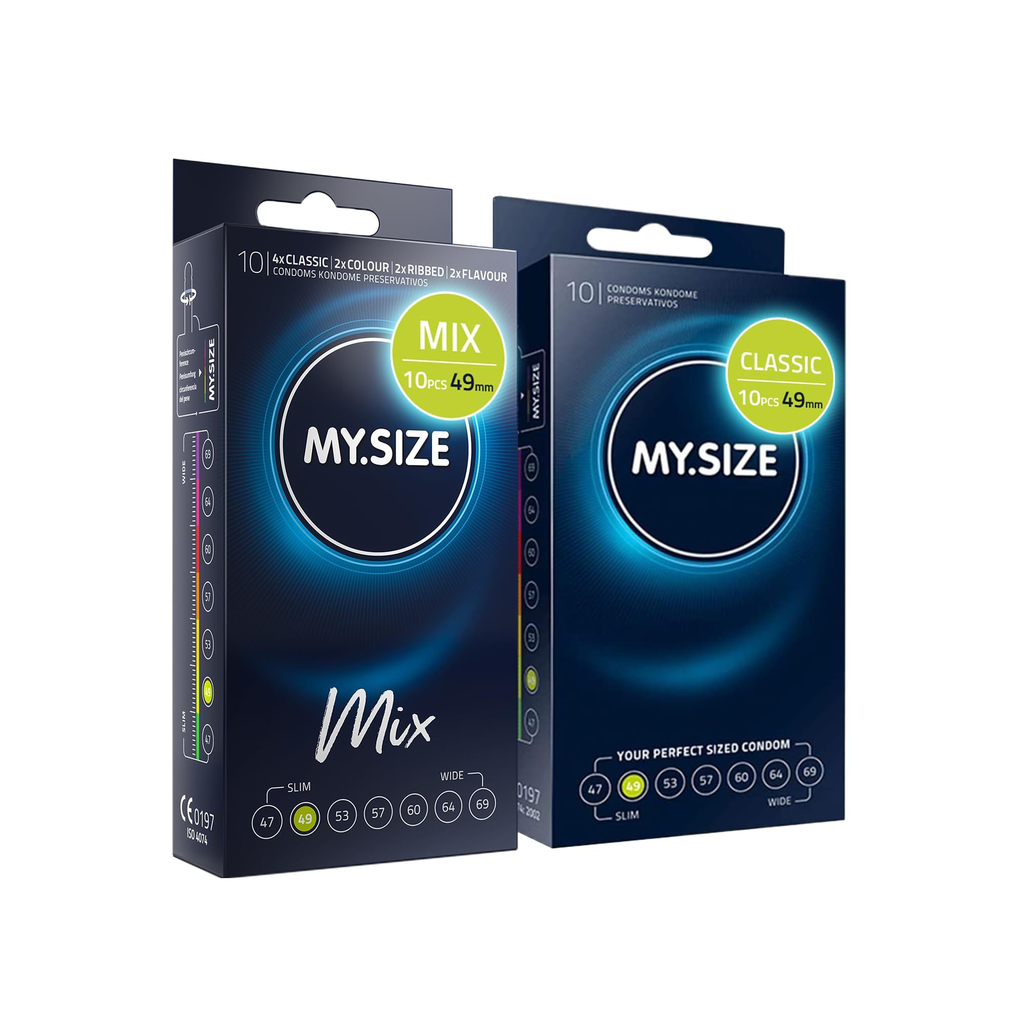 MY.SIZE Mix Préservatif Set Taille 2 49mm