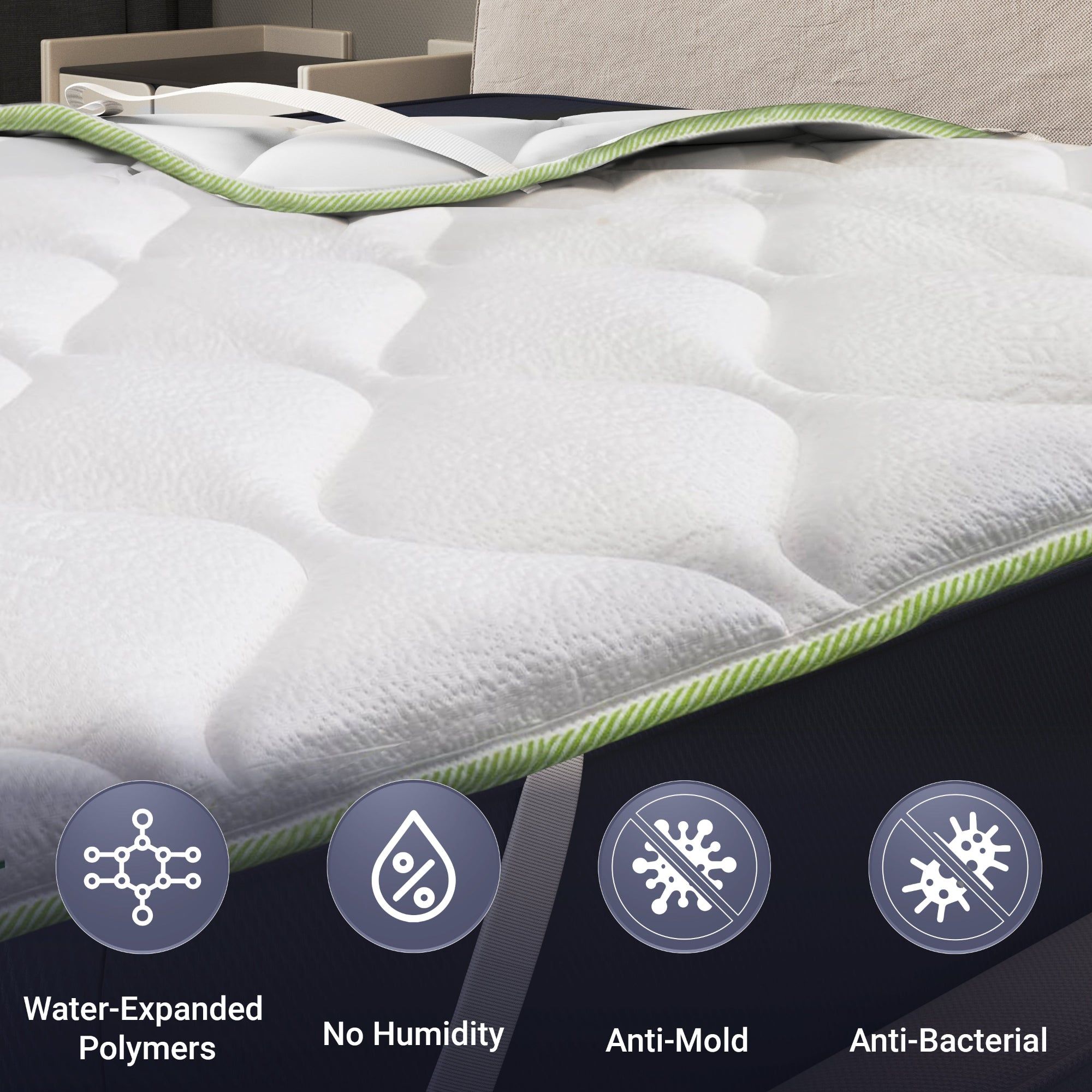 the White Stone Verkoelend Topmatras met Elastieken 200x200