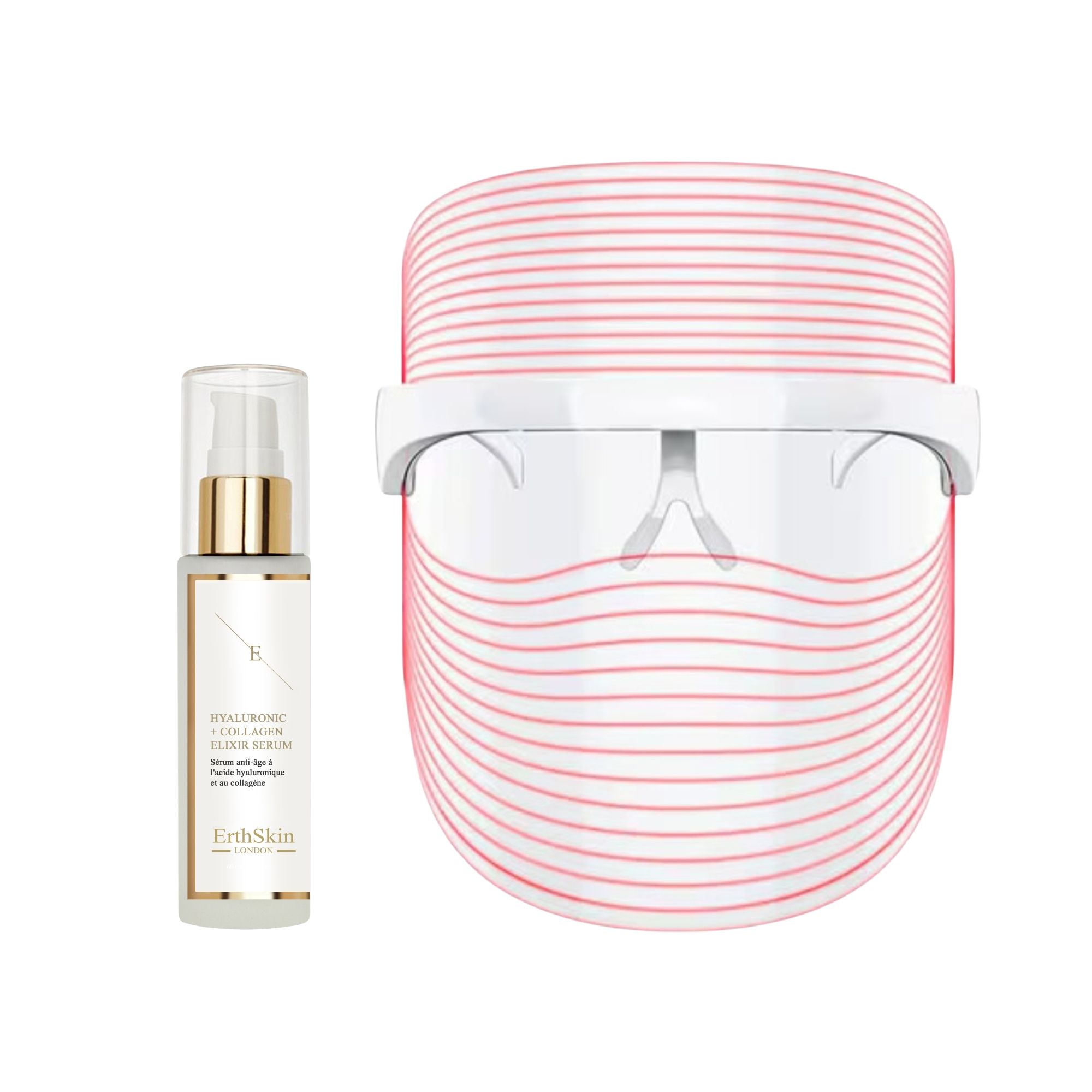 ErthSkin London Masque LED 3 Couleurs Duo Acide Hyaluronique Collagène