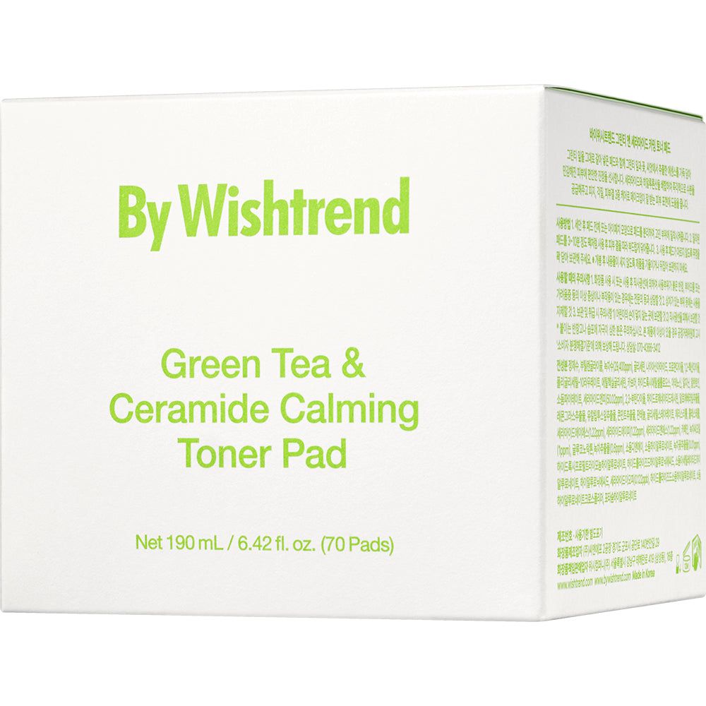 Pads apaisants au thé vert et céramides By Wishtrend