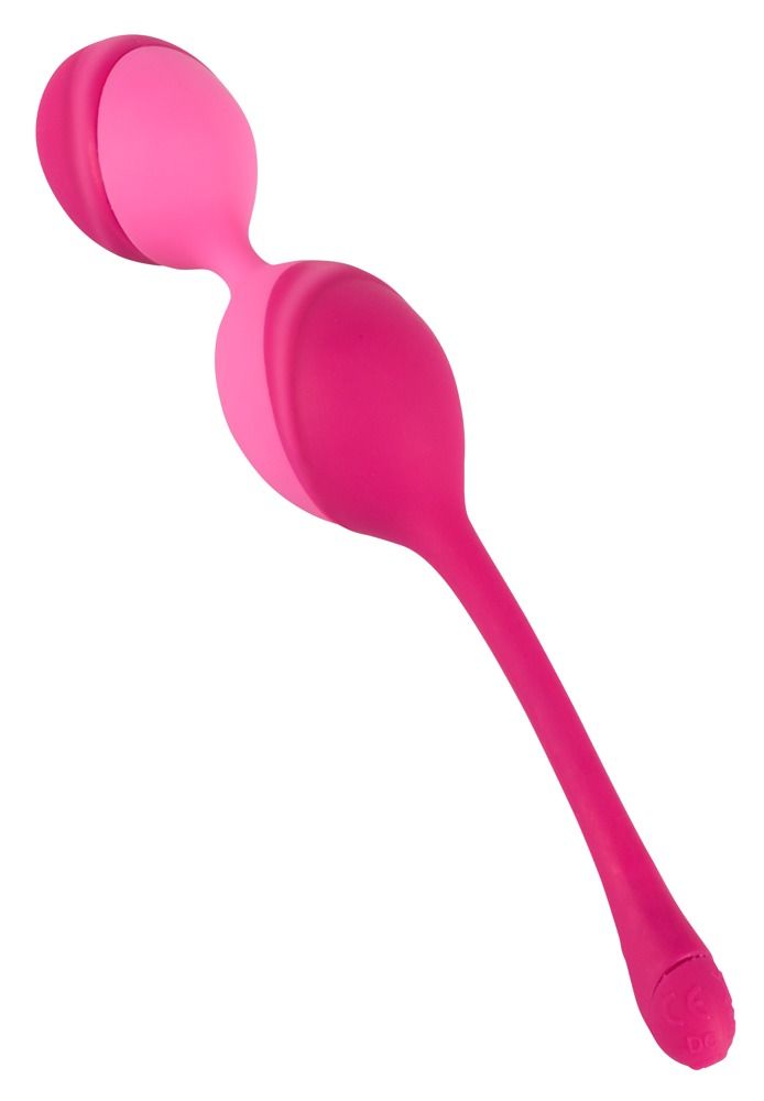 Deux boules d'amour roses, reliées par une tige.