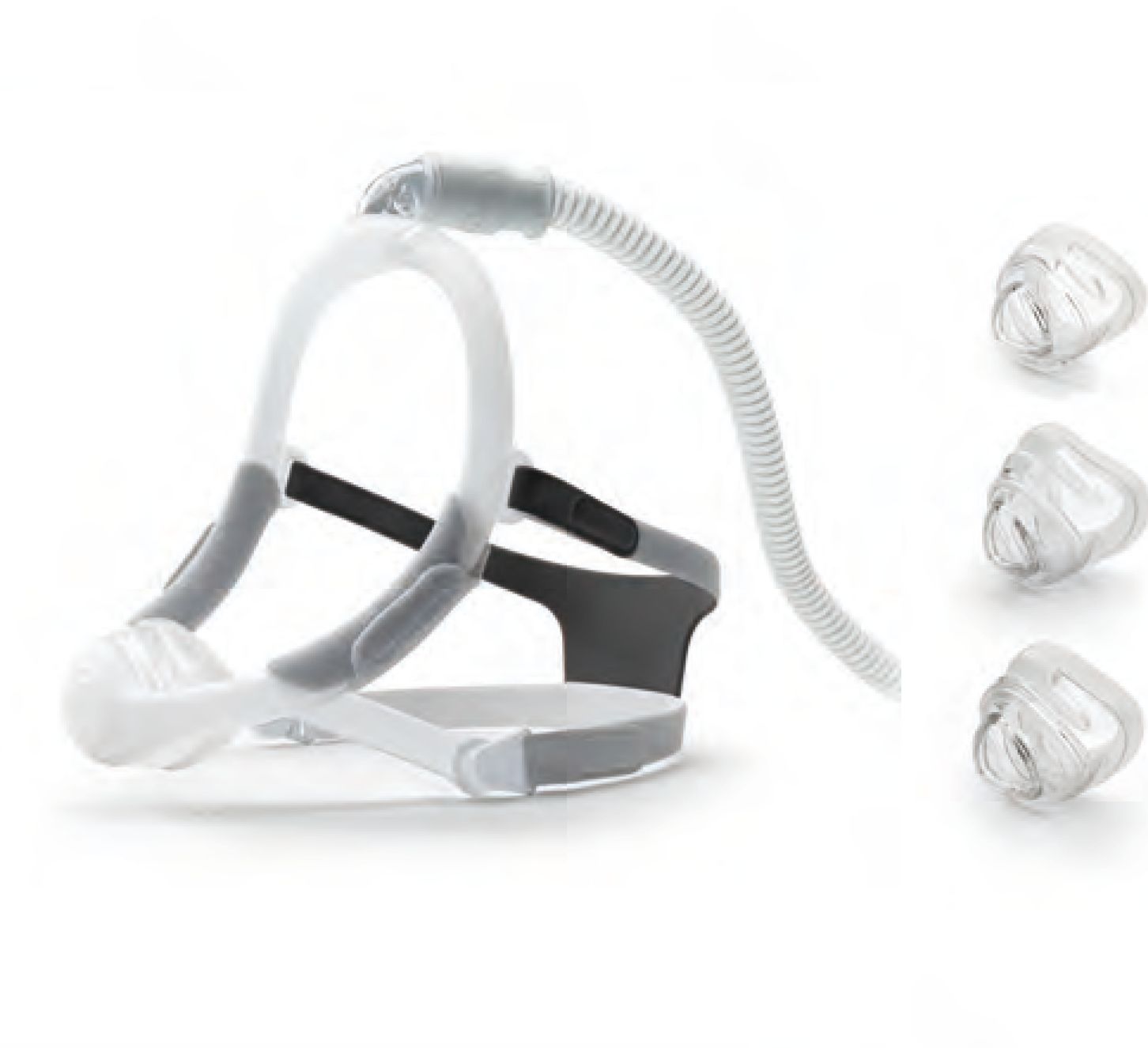 Neusmasker met slang en drie extra neuskussentjes.