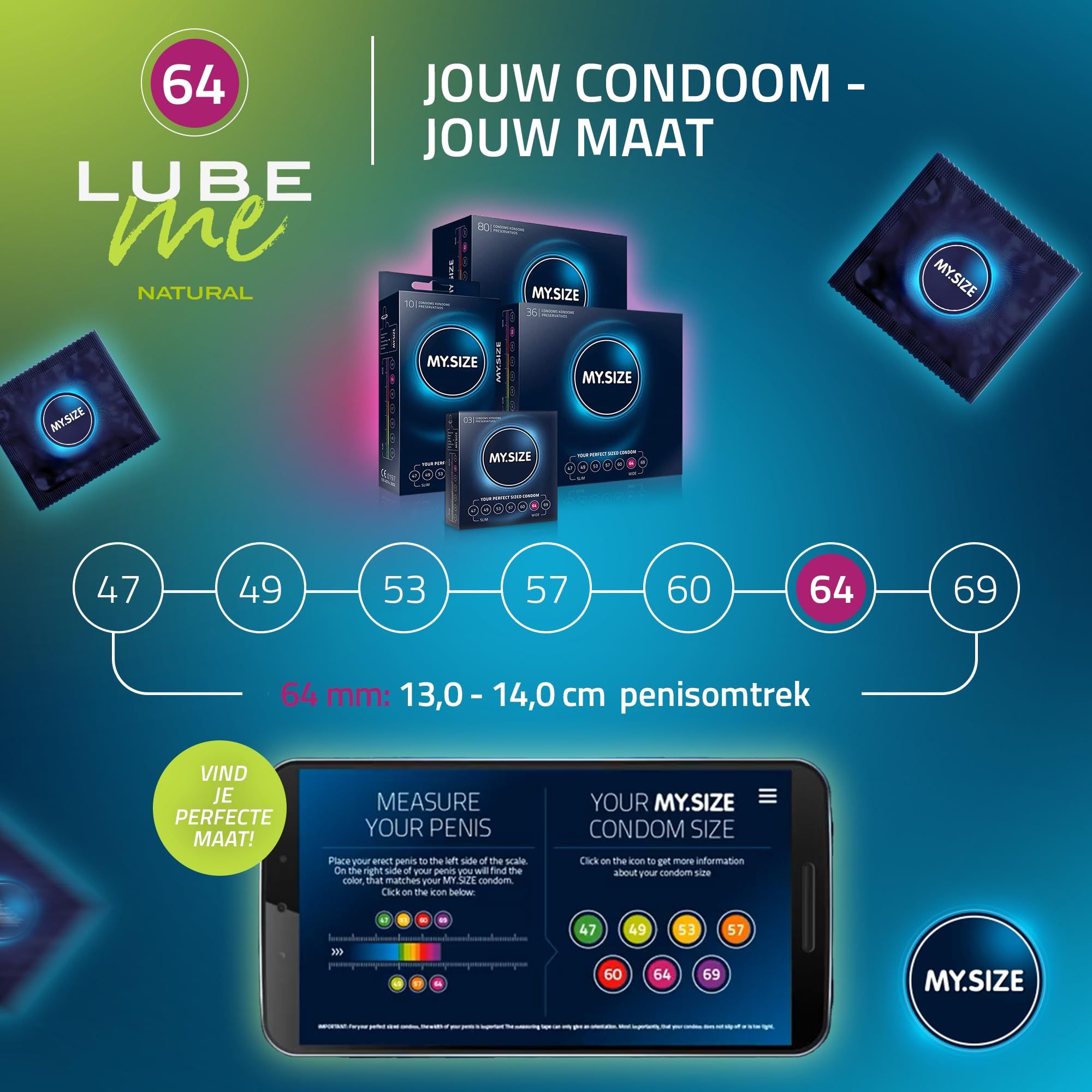 MY.SIZE PRO Condooms + LUBE ME Natural + Body Candle Set