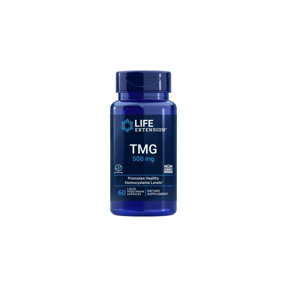 Life Extension TMG 500 mg, 60 capsules végétariennes.