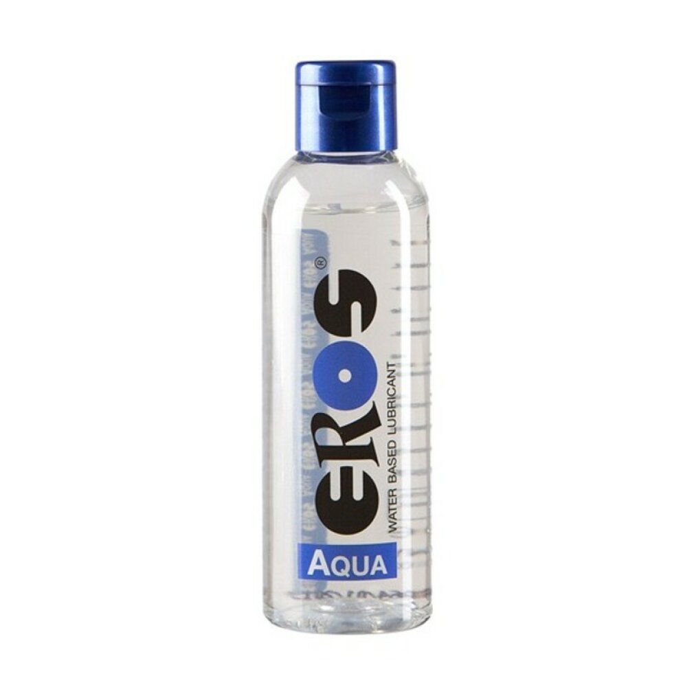 Eros Aqua glijmiddel op waterbasis in een transparante fles met blauwe dop.