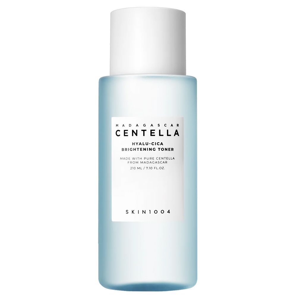 Toner éclaircissant Hyalu-Cica SKIN1004 dans un flacon bleu mat avec bouchon blanc.