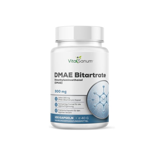VitaSanum DMAE Bitartrate gélules, 300 mg par gélule, 100 gélules.