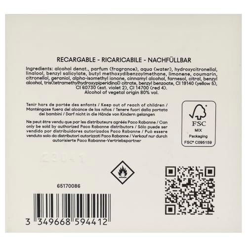 Achterkant van de verpakking met ingrediënten, waarschuwingen en FSC-logo.