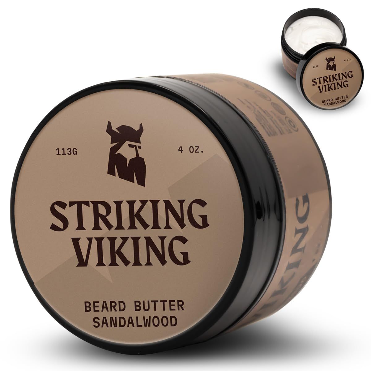 Striking Viking Baardboter Sandelhout in een pot met deksel, 113g/4oz.