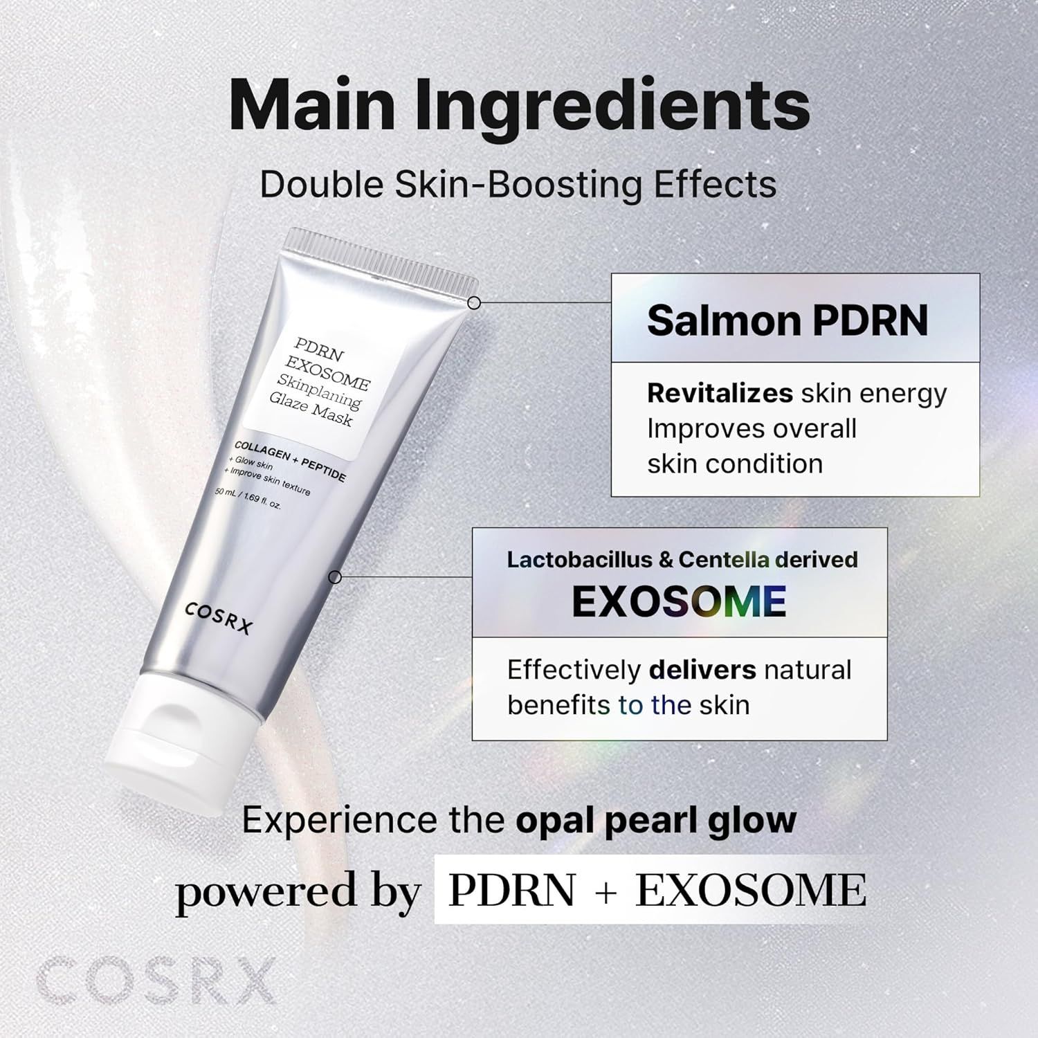 Tube PDRN Exosome Skinplaning Glaze Mask avec Salmon PDRN et Exosome.