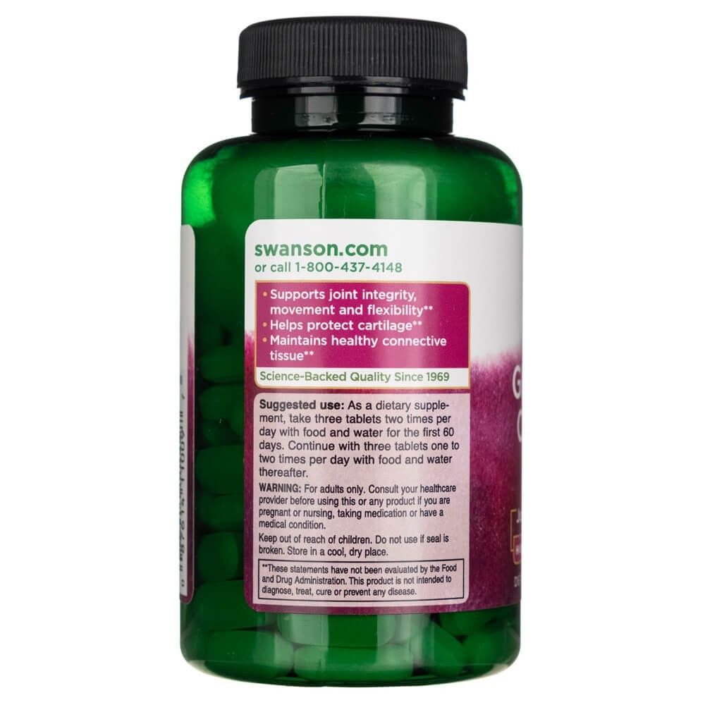 Groene fles met etiket met gewrichtsondersteuning en gebruiksinstructies.