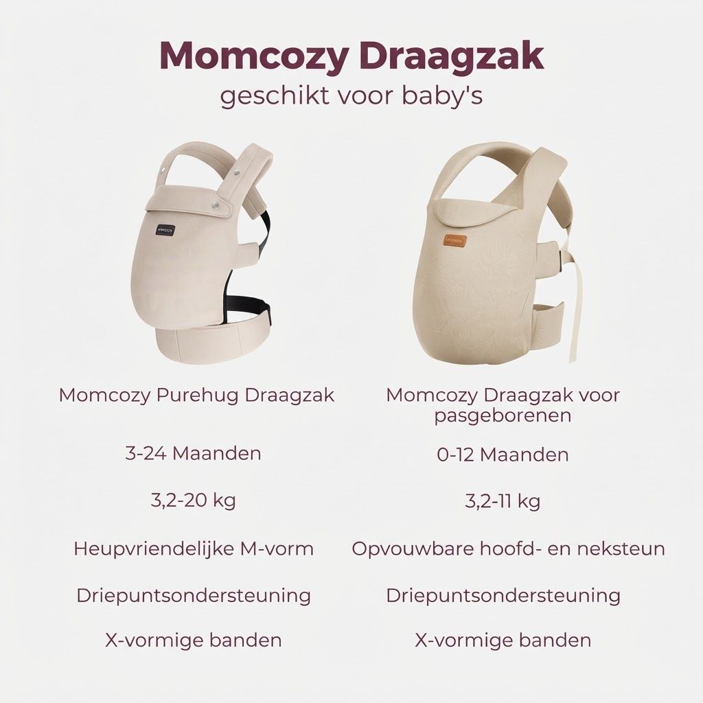 Momcozy Baby draagzak – Licht & ademend zwart