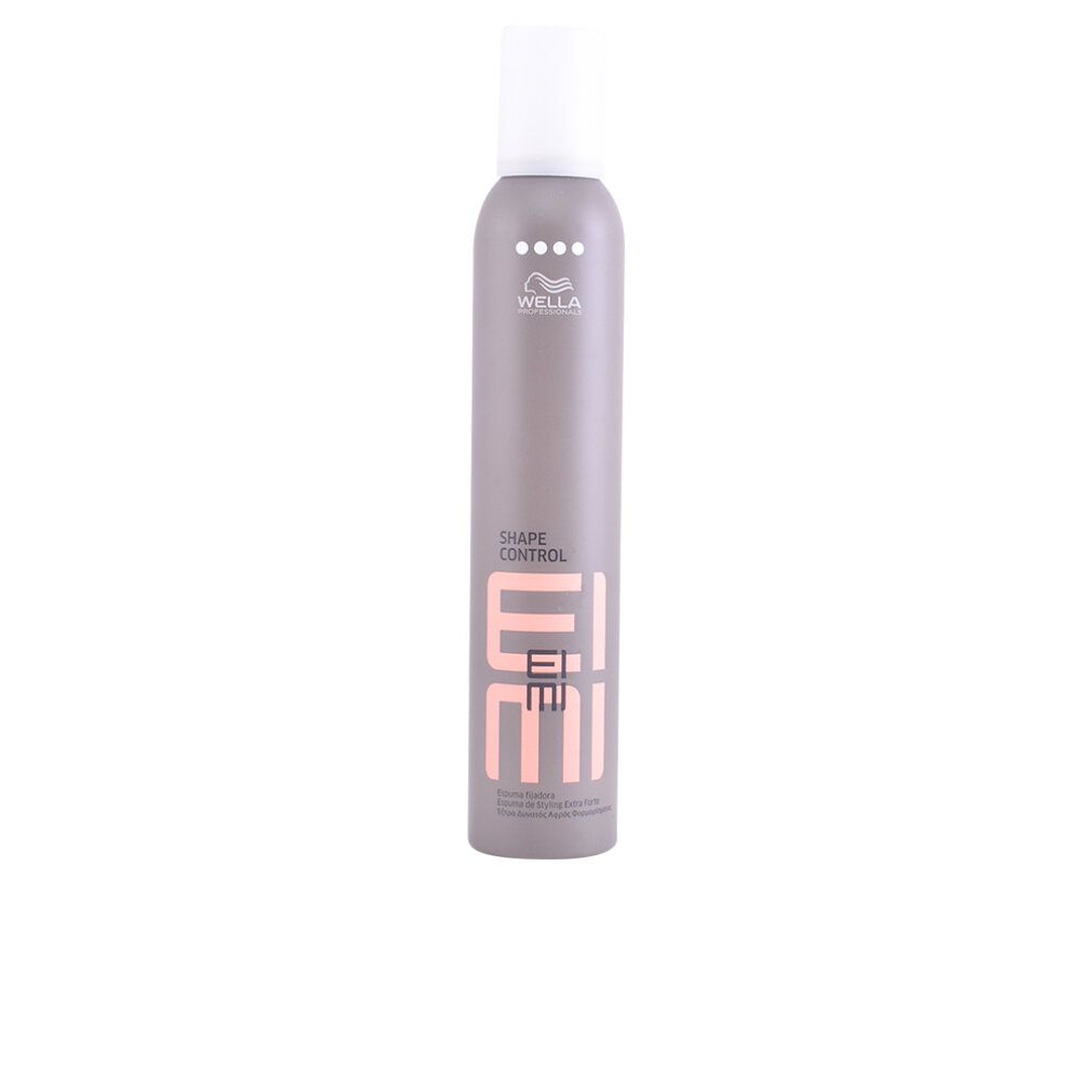 Wella Eimi Shape Control haarmousse, niveau 4. Grijze bus met witte dop.