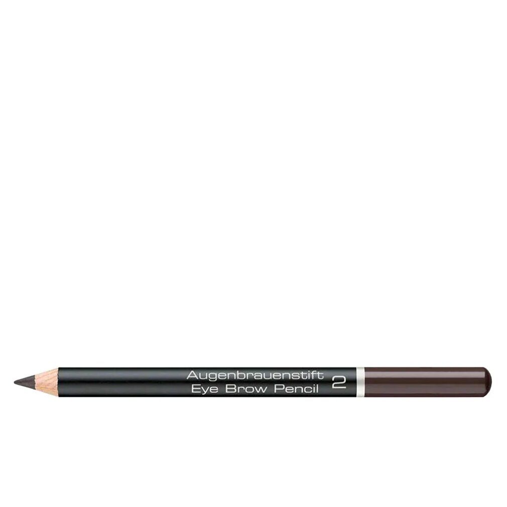 Wenkbrauwpotlood 2 Intensive Brown. Donkerbruin potlood met zwarte schacht. Opschrift: Augenbrauenstift, Eye Brow Pencil.