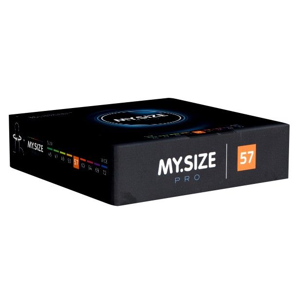 Zwarte doos MY.SIZE PRO, maat 57. Maten van 45 tot 72 mm.