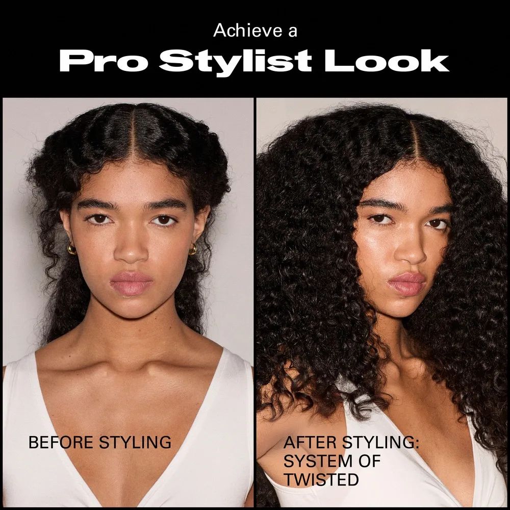 Voor en na: dameskapsel met en zonder styling.