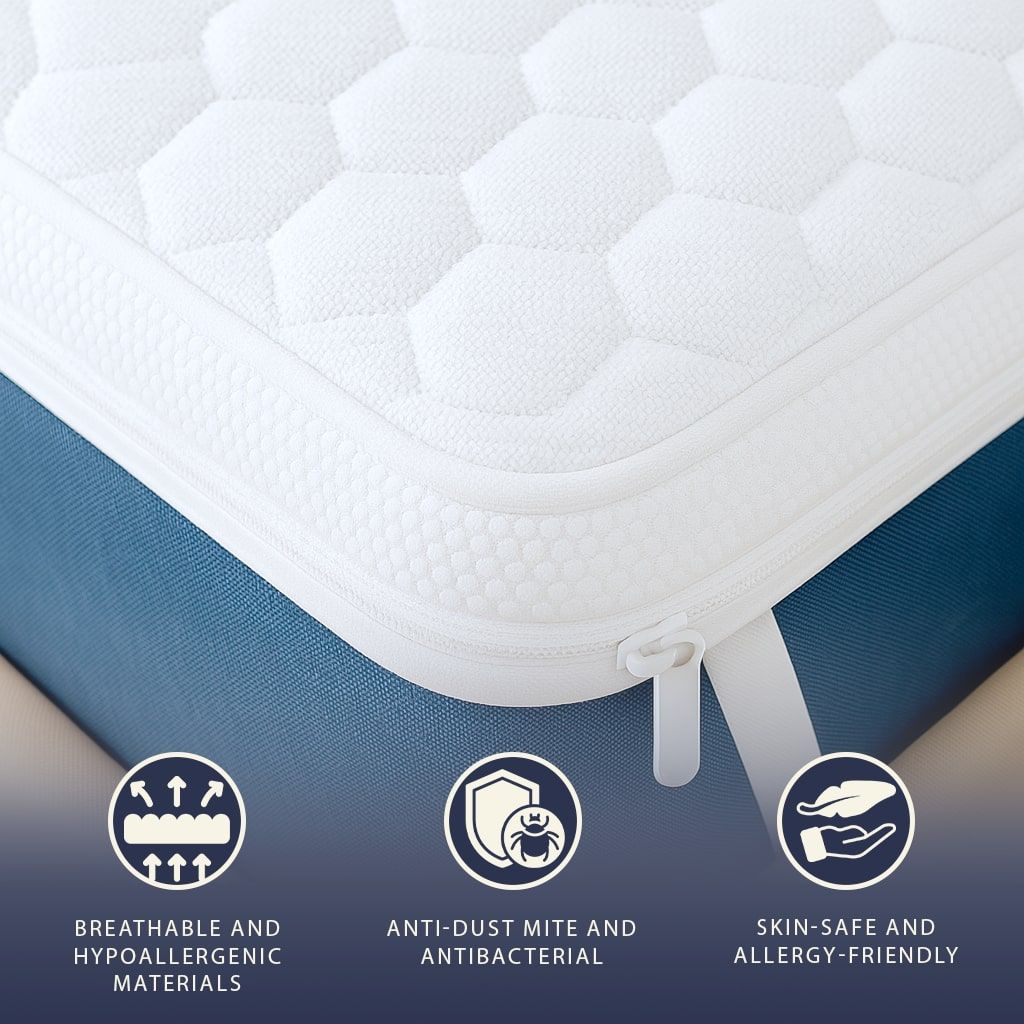 The White Stone Matras Topper 90x190 van Memory Foam met Hoogte 5 cm | Ademend en Hypoallergeen
