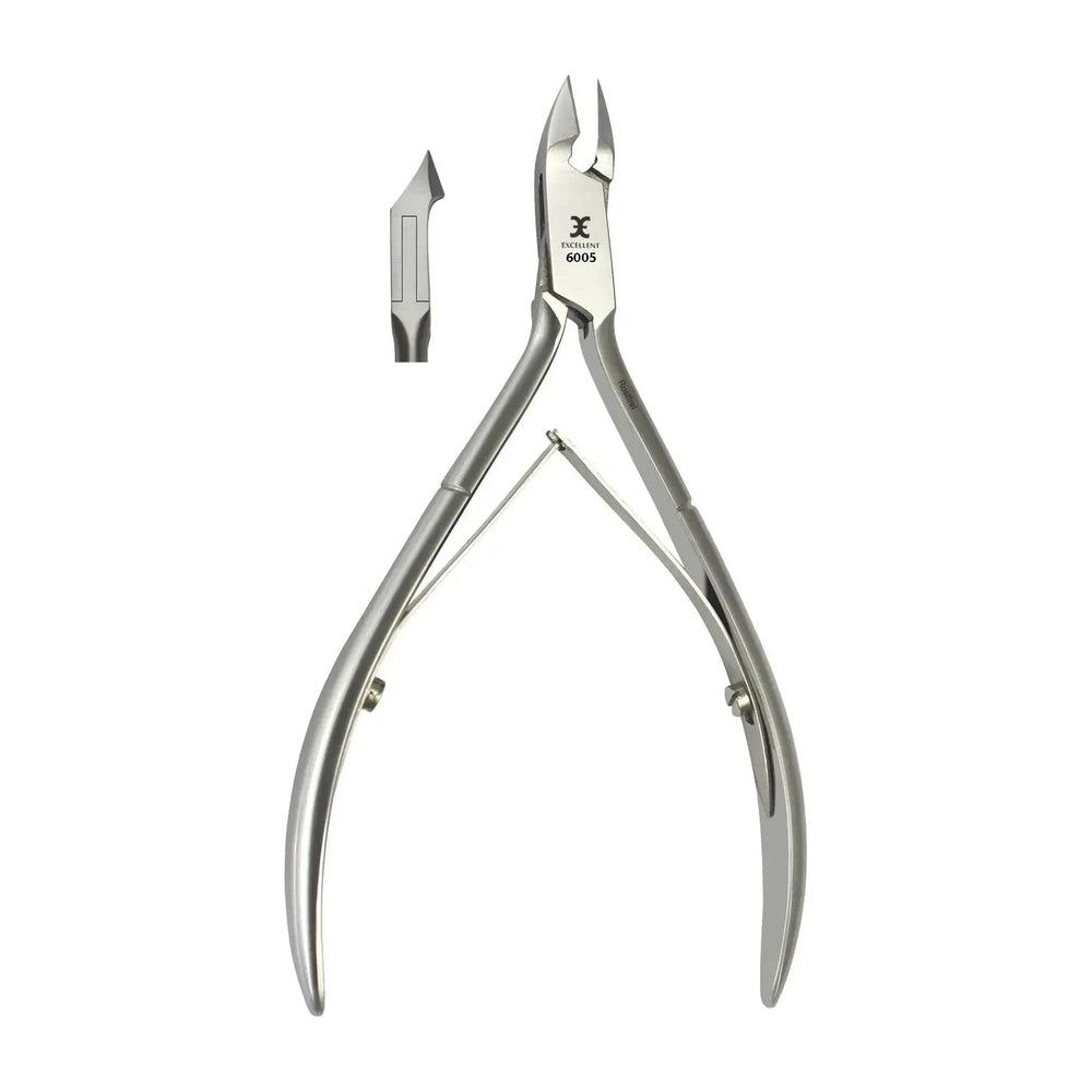 Nagelriemtang van roestvrij staal met aparte opzetstuk. Model 6005.
