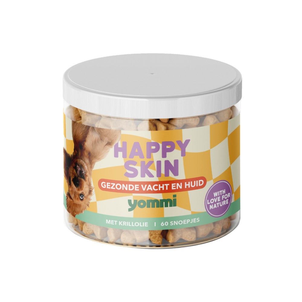 Boîte de friandises pour chien 'Happy Skin', pour une peau et un pelage sains.