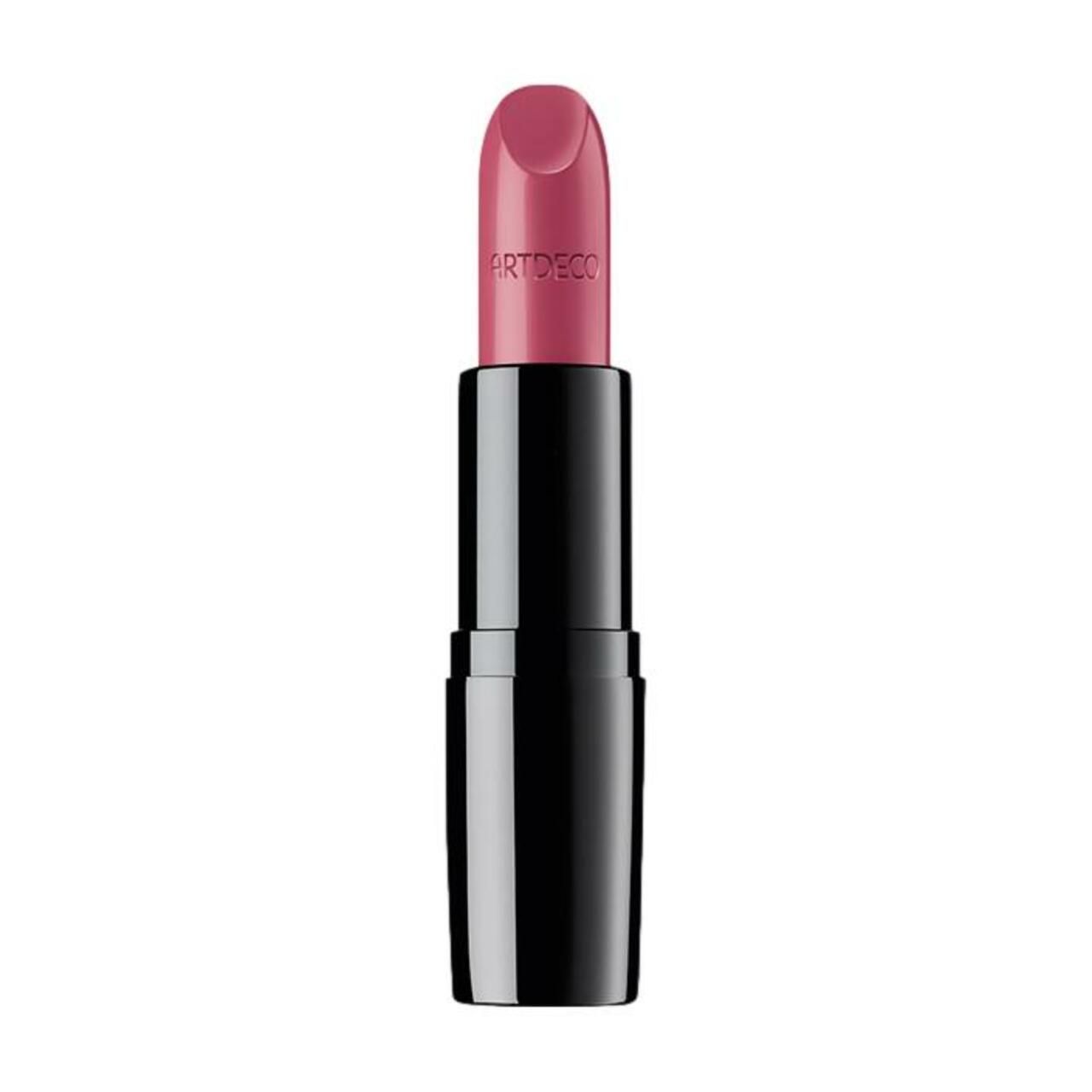 Roze lipstick met zwarte huls. De tekst Artdeco is zichtbaar.