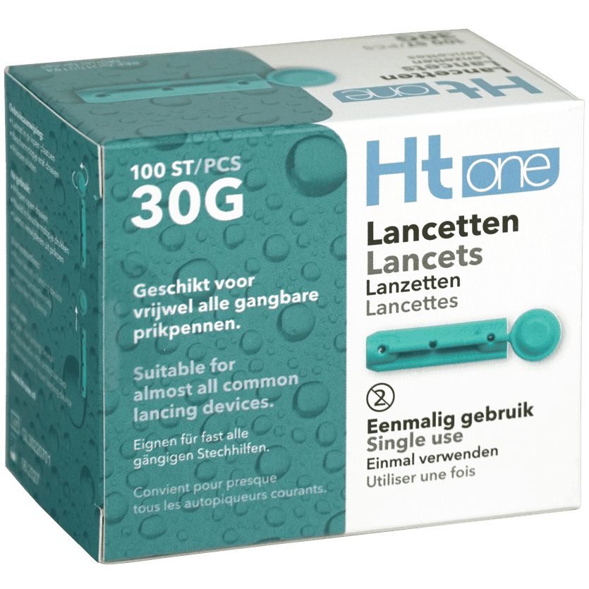 Lancettes Htone, 30G, 100 pièces. Convient pour presque tous les autopiqueurs courants.